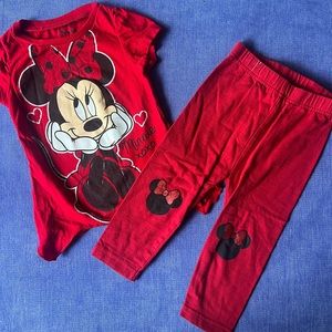 Disney Minnie Mouse XO Heart top and pants Girls 18M